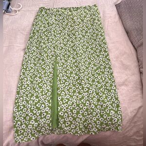 Anthropologie Maeve Green and White Floral Dress